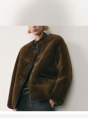 Mango Fur-Effect Coat with Appliqués